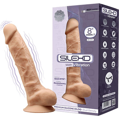 Vibrador SilexD Silicone Premium Baunilha, 20cm Ø4.3cm, 10vibrações - Pérola SexShop