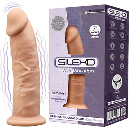 Vibrador SilexD Silicone Premium Baunilha, 17.5cm Ø4.4cm, 10vibrações - Pérola SexShop
