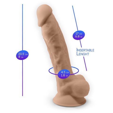 Vibrador SilexD Comando Remoto Silicone Premium Baunilha, 20cm Ø4.3cm, 10vibrações