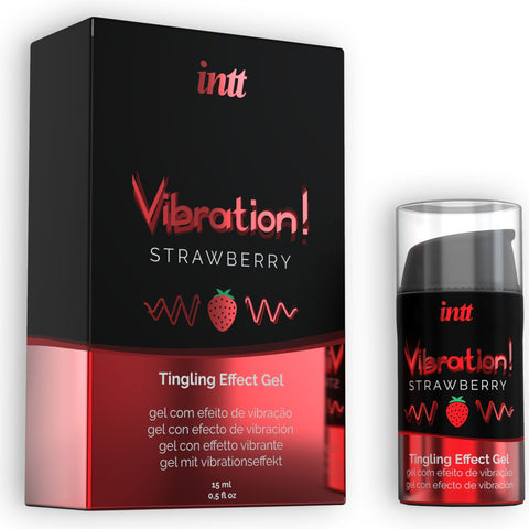 Gel Vibrador Líquido MORANGO INTT 15ml – Vibração, Pulsação e Calor