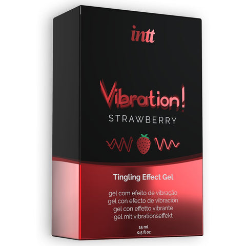 Gel Vibrador Líquido MORANGO INTT 15ml – Vibração, Pulsação e Calor
