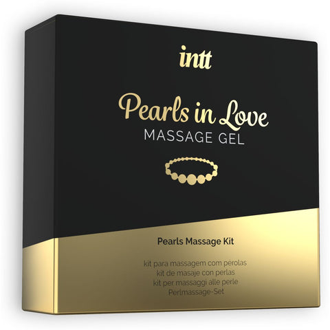 Colar de Pérolas acompanhado do Gel de Massagem com Colar de Pérolas, perfeito para a diversão do casal.