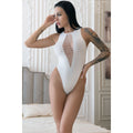 Body ChiliRose CR-4458 Branco: body branco sem costuras com elasticidade 4D e sensação extra macia