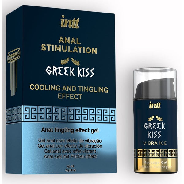 Gel Estimulante para ANAL com efeito Vibração GREEK KISS INTT de 15ml - eficaz para intensificar experiências íntimas.