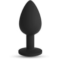 Camileo Plug Anal Grande Preto com 4 Joias, 9.5cm Ø4.2cm  Crushious   