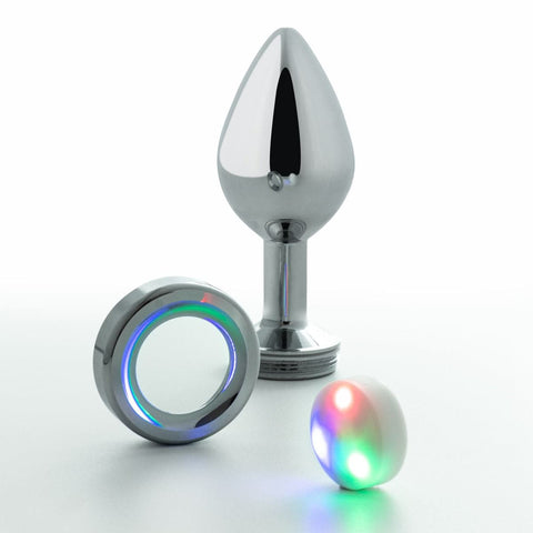 Plug de Metal Pequeno com LED, 7,2cm Ø2,7cm - Ilumine o seu prazer anal!  Intense   