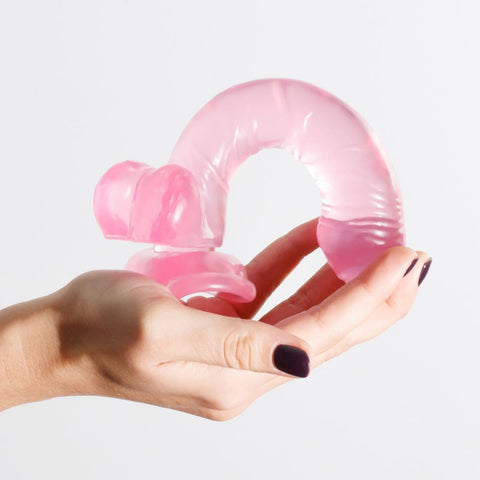 Dildo Hudini Rosa Flexível em Jelly 17,5cm Ø3,5cm - Prazer Realista e Fixação Segura  Crushious   