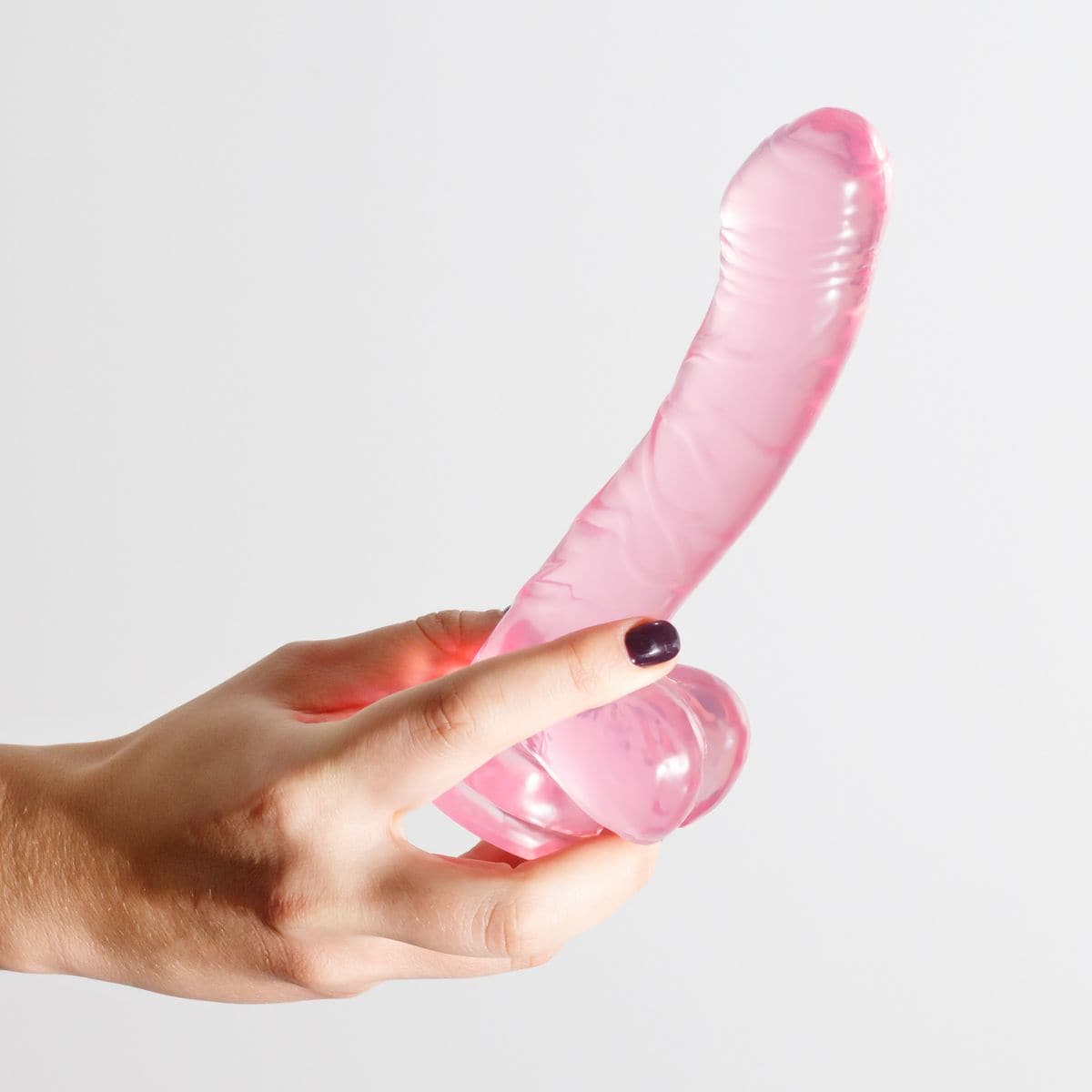 Dildo Hudini Rosa Flexível em Jelly 17,5cm Ø3,5cm - Prazer Realista e Fixação Segura