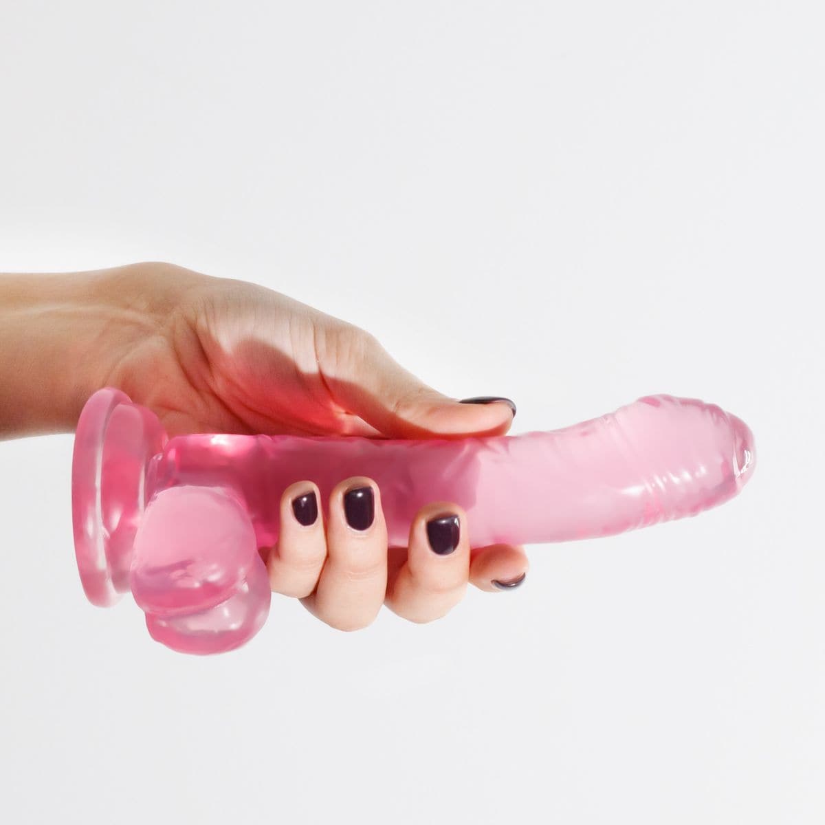 Dildo Hudini Rosa Flexível em Jelly 17,5cm Ø3,5cm - Prazer Realista e Fixação Segura  Crushious   