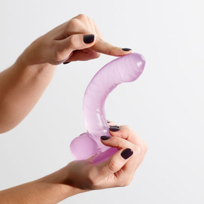 Dildo Hudini Roxo Flexível em Jelly 17,5cm Ø3,5cm - Prazer Realista e Fixação Segura - Pérola SexShop