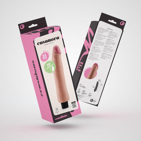 Vibrador Super Realistico SkinSense CasaNova, ideal para combinar com lubrificantes Crushious.