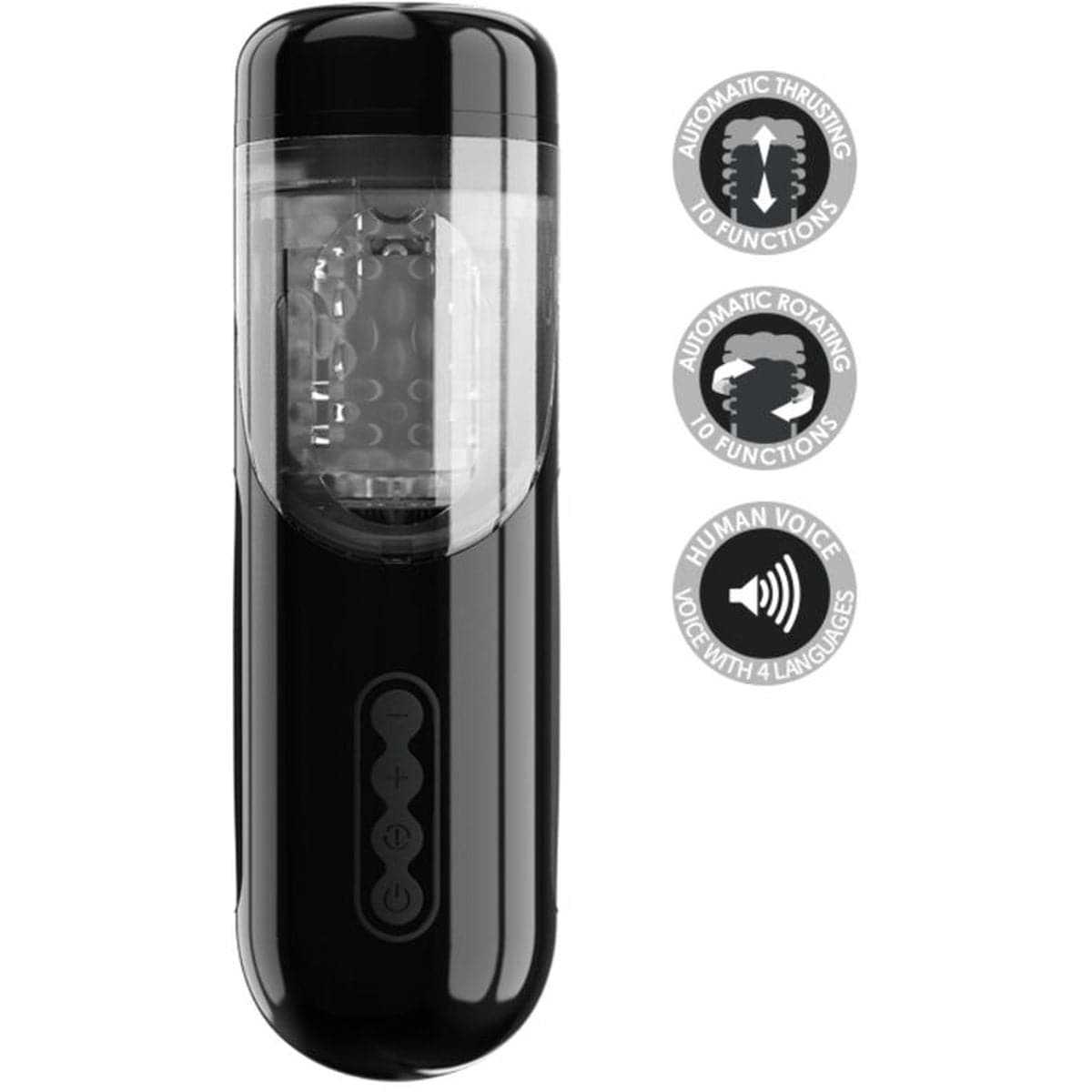 Masturbador Automático Lorelei com Rotação e Movimento Cima / Baixo - 10 Velocidades, Recarregável USB, Design Ergonómico - Pérola SexShop