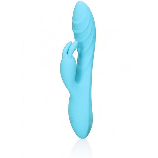 LOVELINE Smooth Silicone Rabbit Azul, 21cm Ø3.5cm, 10vibrações - Pérola SexShop