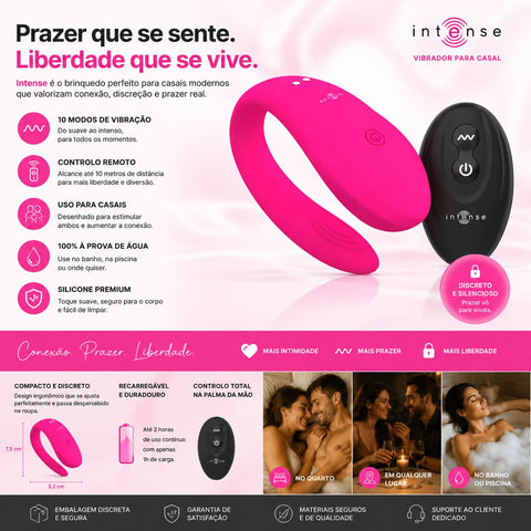 Vibrador Double G-Spot Intense Rosa — Motor Duplo | 10 Modos | IPX6 | Controlo Remoto