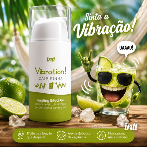 Gel Vibrador Líquido Caipirinha INTT – Vibração, Pulsação e Calor