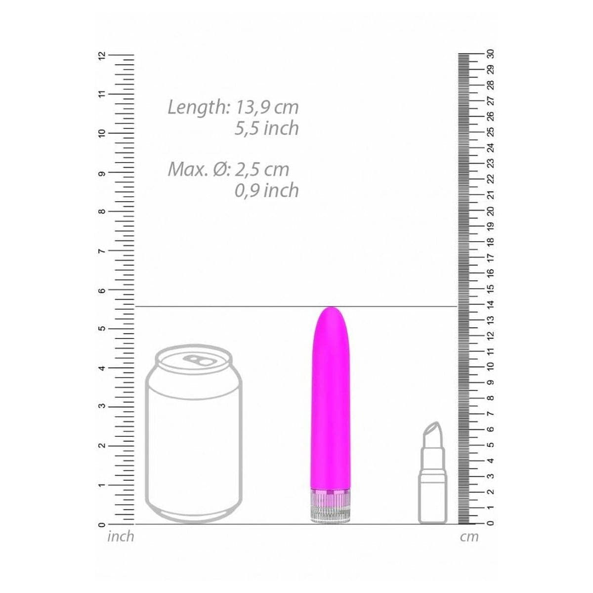 Vibrador Clássico Eleni Rosa Super Soft 13,9cm Ø3,6cm - Vibração Regulável - Pérola SexShop
