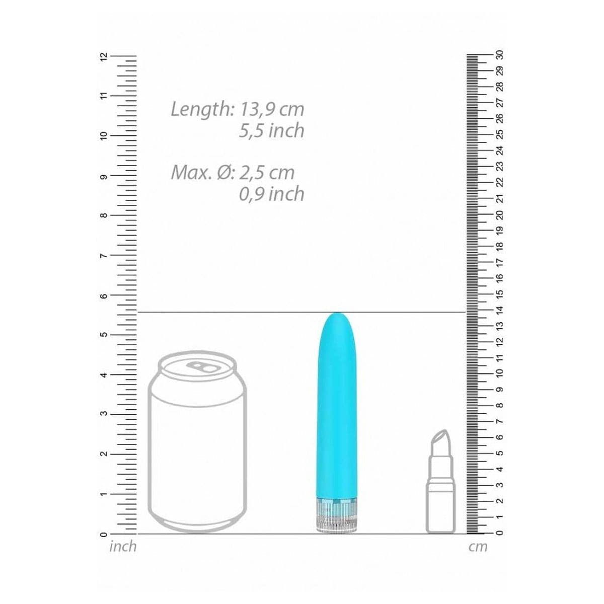 Vibrador Clássico Eleni Azul Super Soft 13,9cm Ø3,6cm - Vibração Regulável - Pérola SexShop