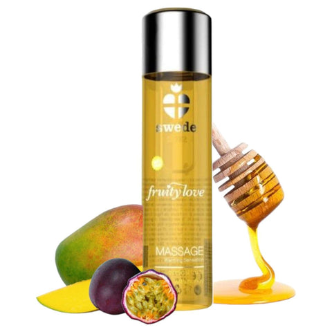 Óleo Massagem Fruity, Comestível efeito Calor Frutas Tropicais e Mel 60ml  Swede   