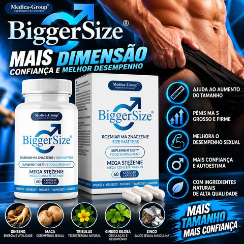 BiggerSize Cápsulas — Aumento do Pénis e Desempenho Sexual | 60 Cápsulas