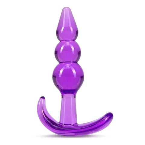 Anal Plug Triple Bead Roxo, 9.5cm Ø2.5cm  Blush Novelties   