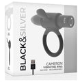 Anel Vibratório CAMERON (Silicone) USB, 10vibrações Brinquedos sexuais BLACK&SILVER   