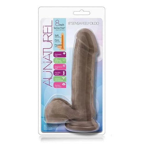 Au Naturel, Dildo Realista Sensa Feel Chocolate, 19.5cm Ø4.3cm  Blush Novelties   