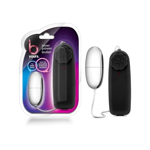 Bala Ovo Vibratório bYours Power Bullet Prateado, 5.5cm Ø2.5cm, vibração regulável  Blush Novelties   