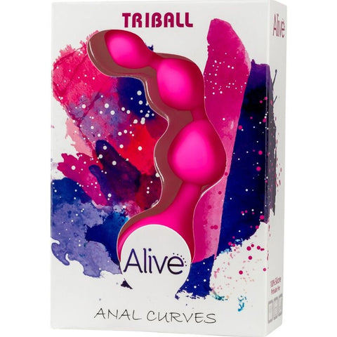 Bolas Anais 100% Silicone, Triball Rosa, 15cm Ø2 a 3cm  Crushious   