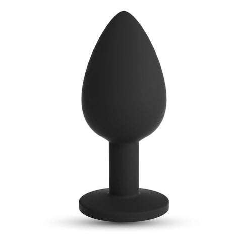 Camileo Plug Anal Médio Preto com 4 Joias, 8cm Ø3.4cm  Crushious   