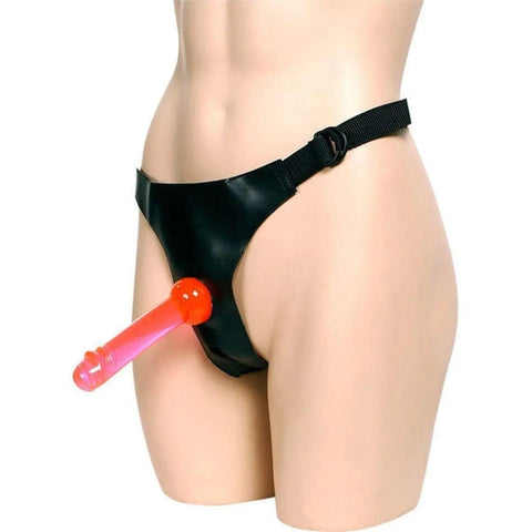 Cinta Crotchless Strap-on com 2 dongs, 17cm e 15.5cm, Ø4cm e Ø3cm  SevenCreations   