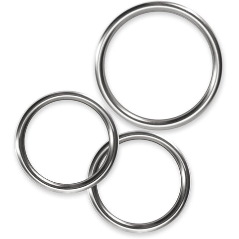 Conjunto 3 Anéis Metal Cock Rings, Ø3.8 a 5cm  Toyz4Lovers   