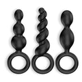 Conjunto 3 Plugs Anais Booty Satisfyer Preto, 13cm Ø2.5cm  Satisfyer   