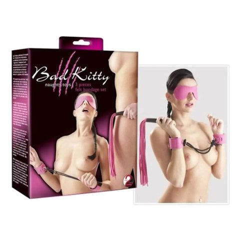 Conjunto Bad Kitty, Felt Bondage Set 3 peças Rosa  Bad Kitty   