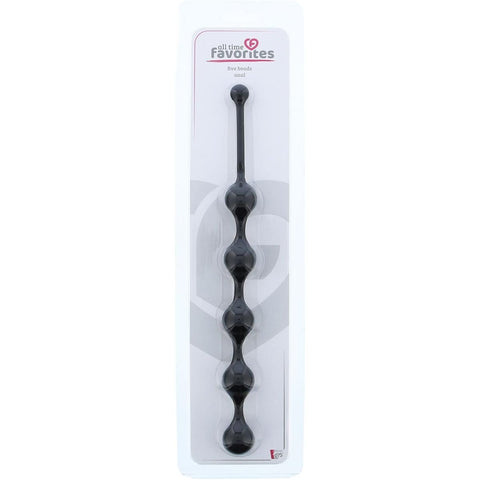 Cordão Anal 5 Pérolas Preto, 100% silicone, 28cm Ø2.5cm  See You   