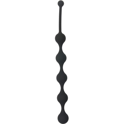 Cordão Anal 5 Pérolas Preto, 100% silicone, 28cm Ø2.5cm  See You   