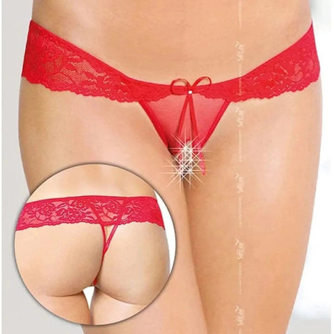 Cueca com Abertura Vaginal e Anal, Softline 2443, Vermelho  Softline   