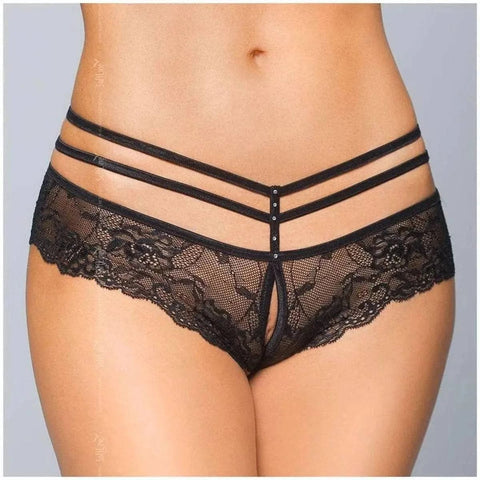 Cueca com Abertura Vaginal, Softline 2476, Preto  Softline   