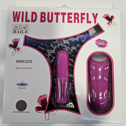 Cueca Vibratória Wild Butterfly Wireless (BALA E COMANDO ROXO), Tamanho único  Baile   