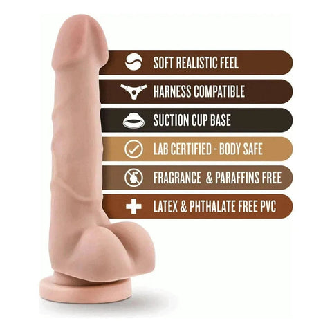 Dildo Dr. Skin Basic 7 Branco, 19.5cm Ø3.5cm  Blush Novelties   