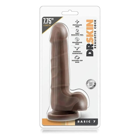 Dildo Dr. Skin Basic 7 Chocolate, 19.5cm Ø3.5cm  Blush Novelties   