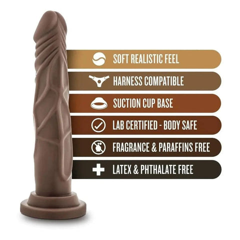 Dildo Dr. Skin Basic 7.5" Chocolate, 20cm Ø3.5cm  Blush Novelties   