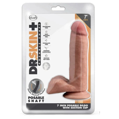 Dildo Dr.Skin Plus (macio), 17.5cm Ø4cm Baunilha  Blush Novelties   