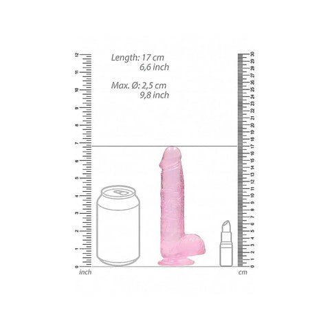 Dildo RealRock com Testiculos Rosa, 17cm Ø3.1cm  RealRock   