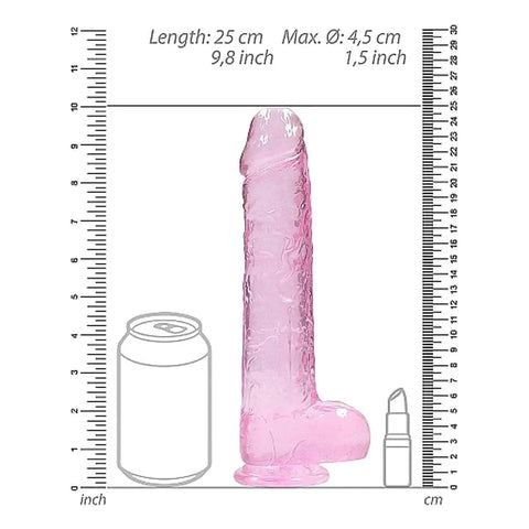 Dildo RealRock com Testiculos Rosa, 24cm Ø4.5cm  RealRock   