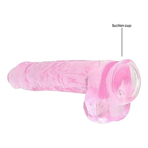 Dildo RealRock com Testiculos Rosa, 24cm Ø4.5cm  RealRock   