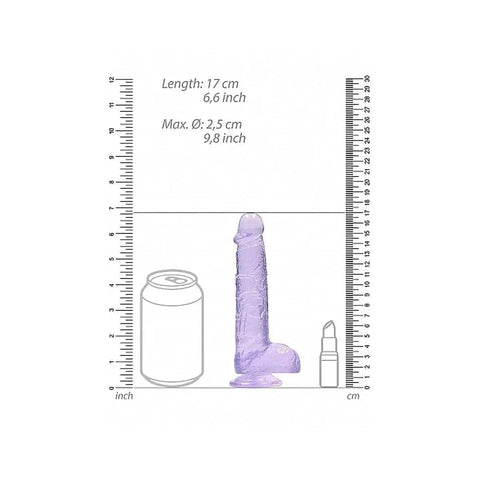 Dildo RealRock com Testículos Roxo, 17cm Ø3.1cm  RealRock   