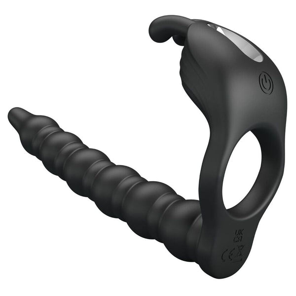 Double Penetrator CockRing Blackney para Dupla Penetração, 14.8cm Ø2.2cm, 7vibrações vibradores Pretty Love