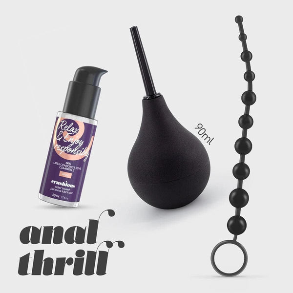 Kit Duche Anal Thrill Lubrificante e Tira Pérolas Crushious