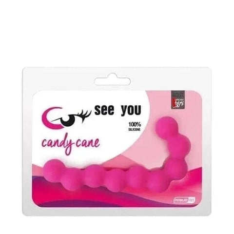 Estimulador Anal com Pérolas, See You Candy Cane Fuchsia, 13cm Ø2cm  See You   