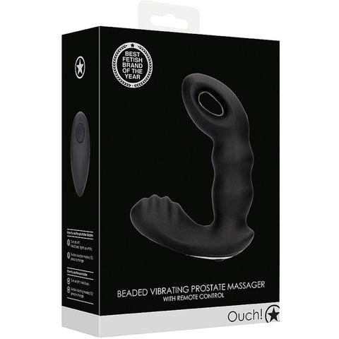 Estimulador Beaded Preto USB com Controlo Remoto, 10vibrações  Ouch!   